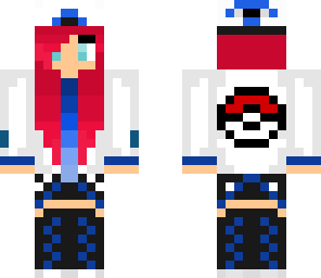 magenta hair pokemon blue trainer