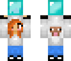 girl holding diamond block