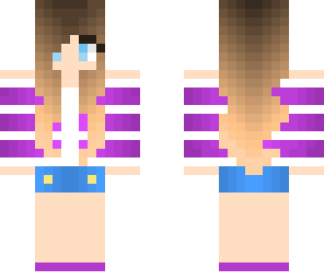 cute purple girl with blue skirt