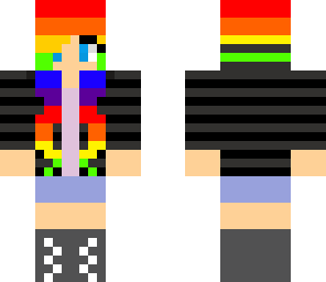 cute girl in sweater with rainbow hair