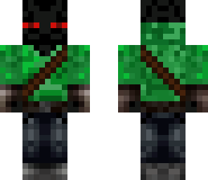 awesome enderman in a green hoodie