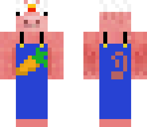pig with chicken hat
