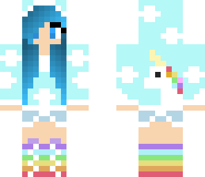 unicorn girl with blue hair