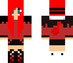 red n black girl
