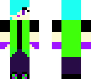 cyan haired emo headset girl
