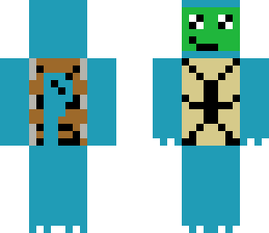 backward greenman in a squirtle costume