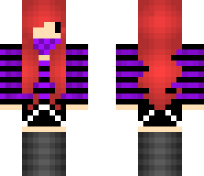 red hair purple hoodie girl