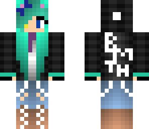 blue haired winter themed bmth girl