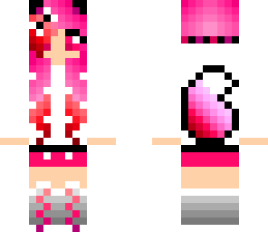pink and red fox girl