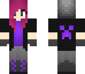 beanie pink hair girl