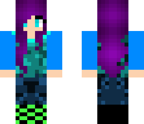 casual purple hair girl
