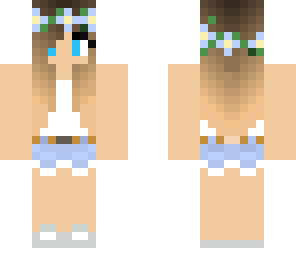 blue flowers girl