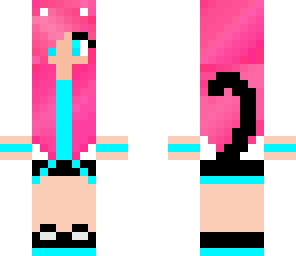pink haired cat girl