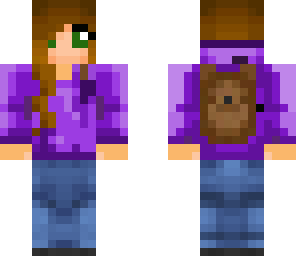 purple hoodie school girl