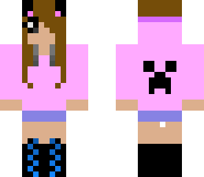 girl with a creeper hoodie and headphones