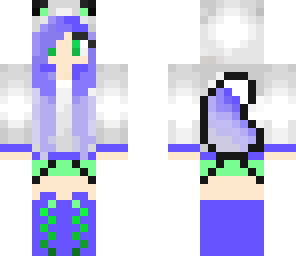 cool green and purple wolf girl