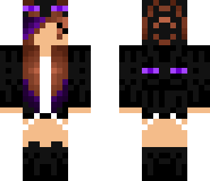 ender girl with purple highlights