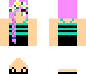 fllower girl with pink hair