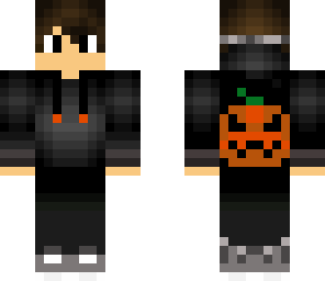 teenager in a pumpkin hoodie