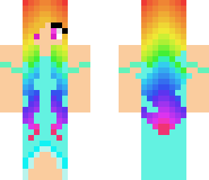 cute girl with rainbow hair