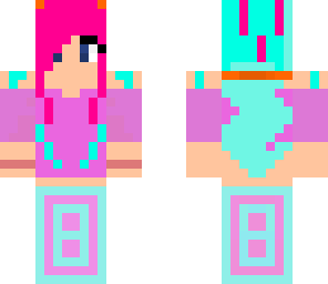 pink and blue haired mermaid