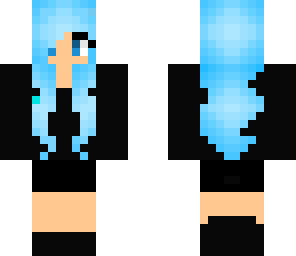 blue haired cute girl cute