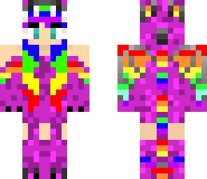 pink rainbow dragon girl