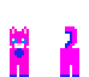 the blue and pink cat