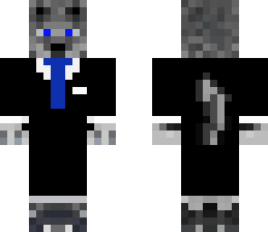 blue wolf in a tuxedo