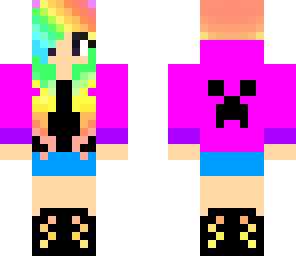 rainbow haired creeper girl