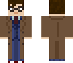 10th doctor - blue suit - trench coat - glasses