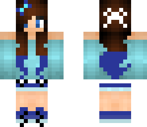 brunette blue and purple