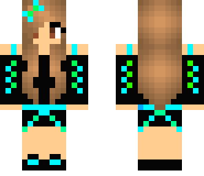 blue and green girl
