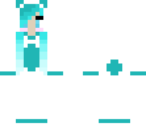 white and teal panda