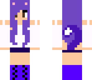 cute purple cat girl