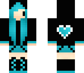 blue heart hoodie girl