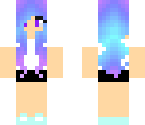 purple blue haired girl