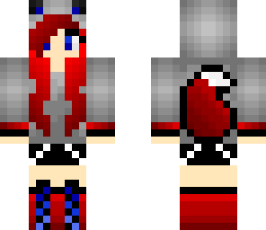 red-haired blue-eyed wolf girl