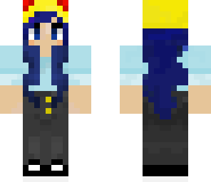 blue hair pikachu girl