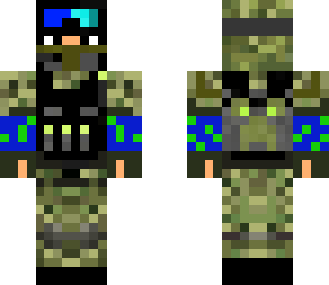 green and blue soilder