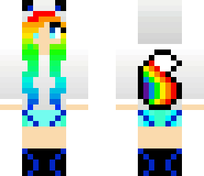rainbow anime fox girl