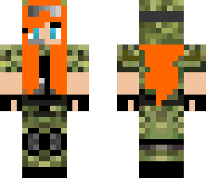 orange hair army girl