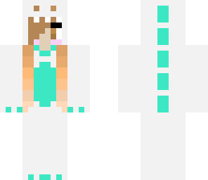 whitish-grey and teal dino girl