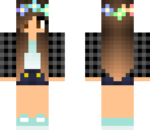 rainbow flower crown plaid girl