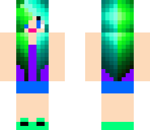 girl with blue and green hair