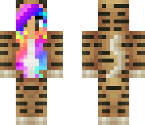 rainbow hair leopard girl