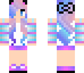 pink and blue wolf girl
