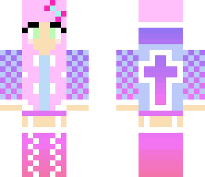 kawaii pink fading cross girl