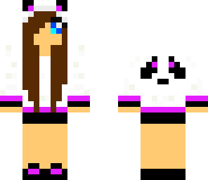 blue eyed pink panda girl