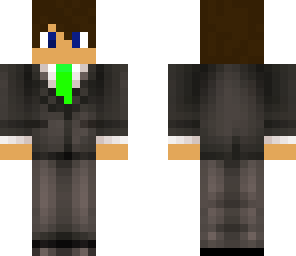 suit with green tie